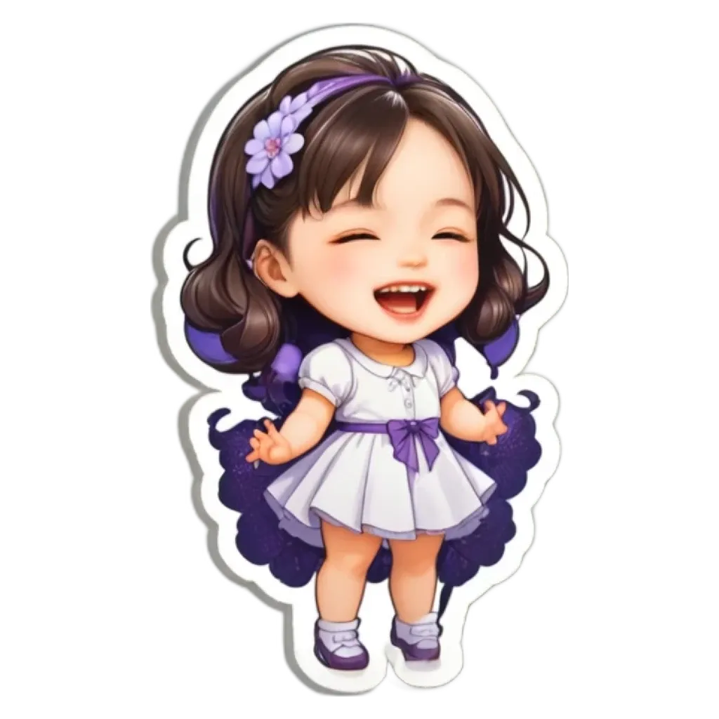 A girl wearing a white dress with a flower in her hair.