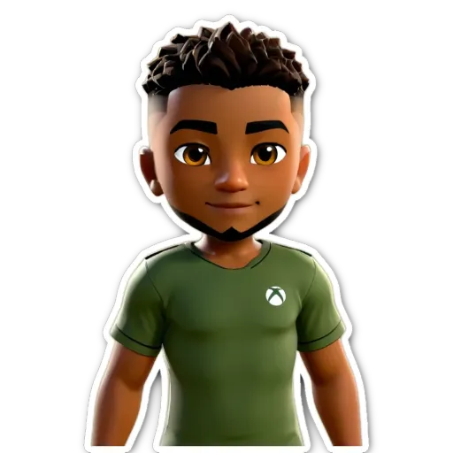 An image of a boy that is green in color.
