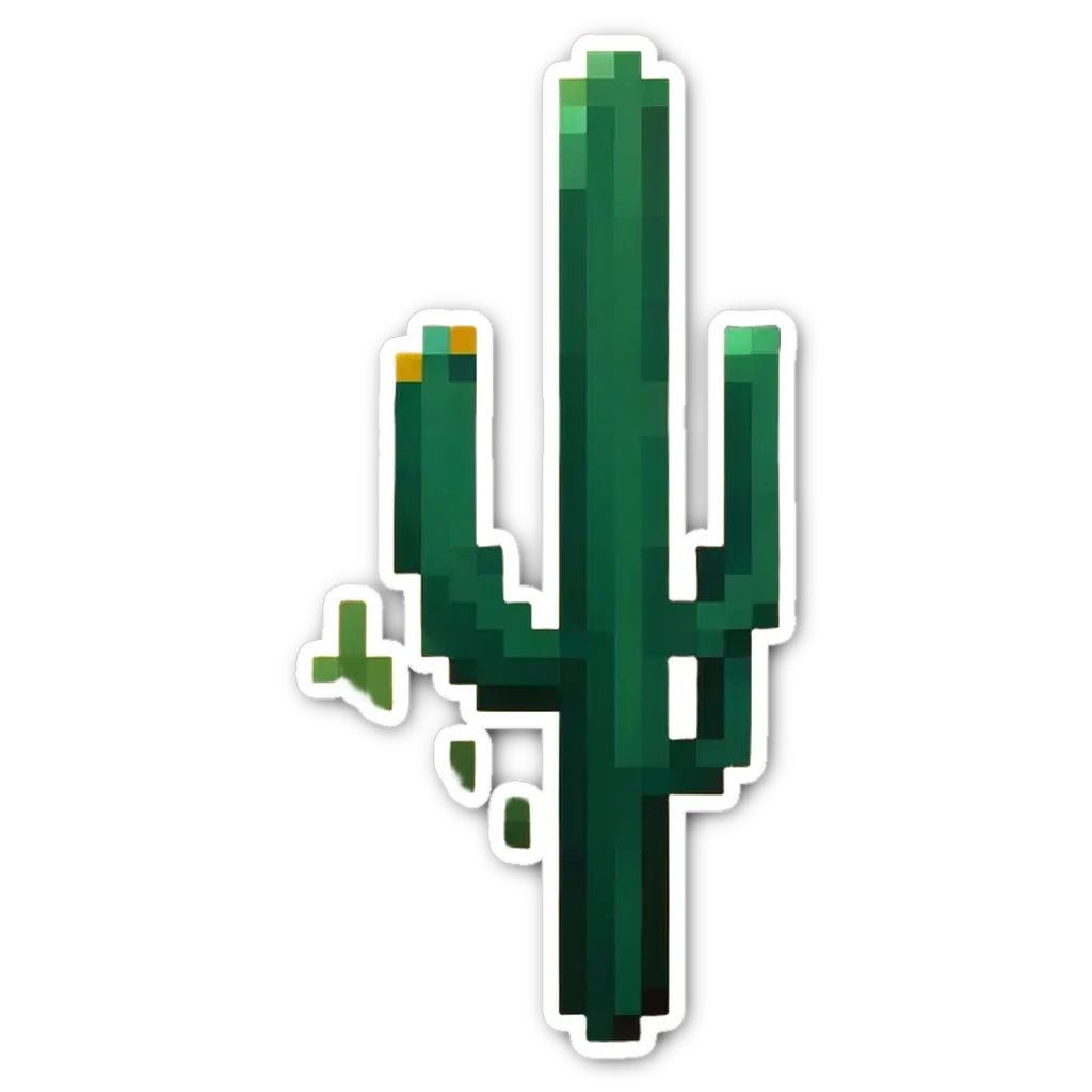 A sticker of a cactus in a digital art style.