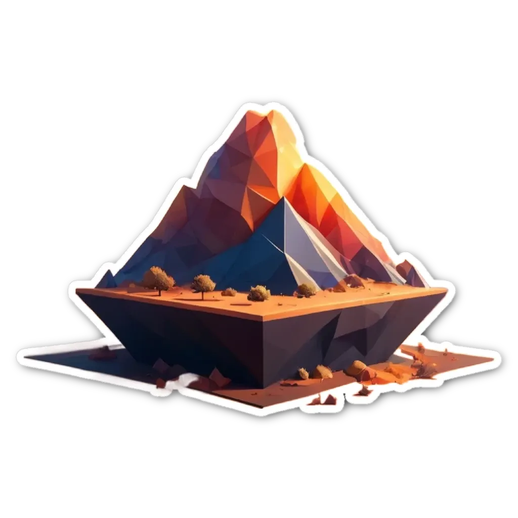 A geometric shape that resembles a mountain but is flat.