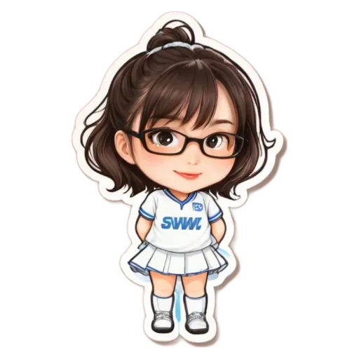 A sticker of a girl that has SW wiener on the front.