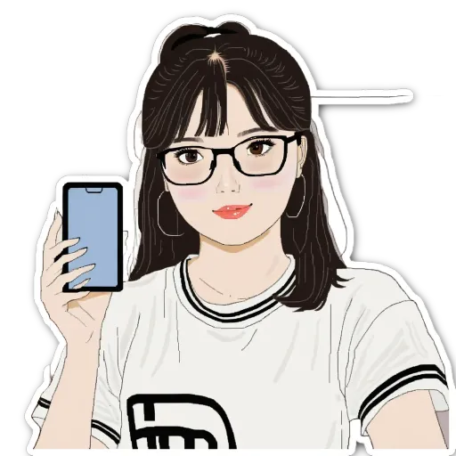 A girl wearing glasses holding a cell phone.