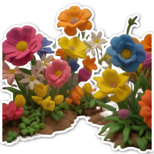 A sticker of if the flowers were real they would be yellow orange and pink.