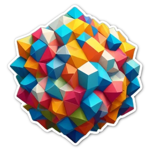 A very colorful 3d cube is generated.