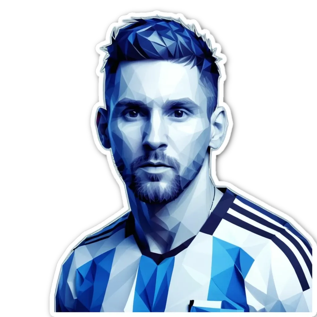 A polygonal picture of a soccer player.