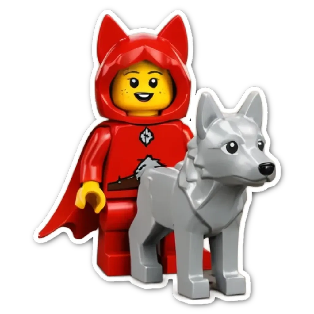 A girl and a dog built with Lego.