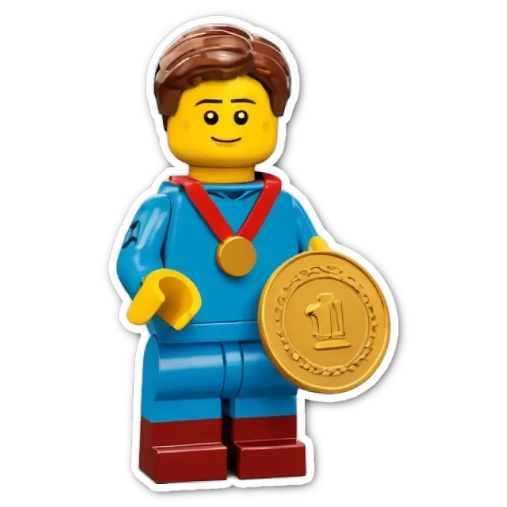 A lego boy who won a gold medal.