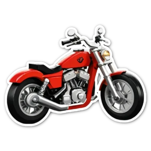 A red and silver motorcycle is painted on a black background.