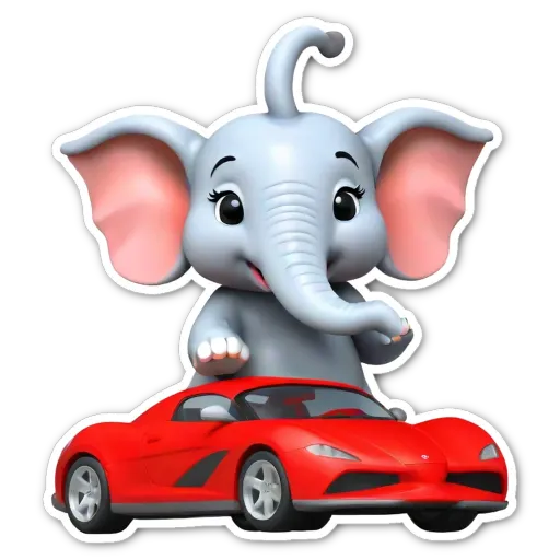 A car and an elephant standing next to each other.