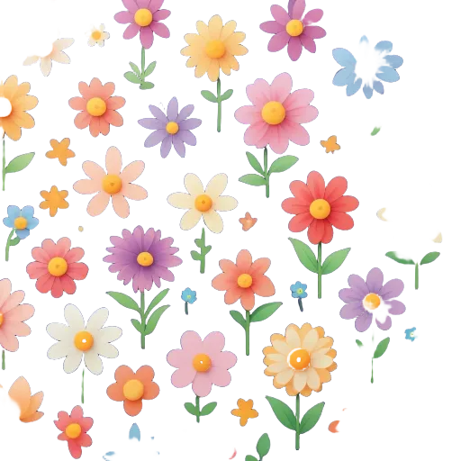 Colorful flowers printed on a dark blue background.