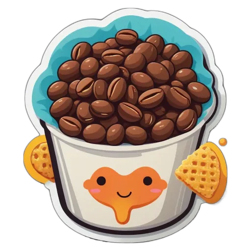 A waffle cone is holding a container of coffee.