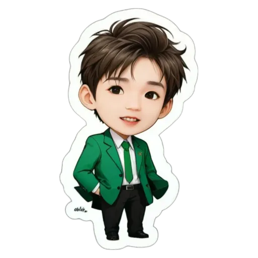 An anime character standing with his hands in his pockets.