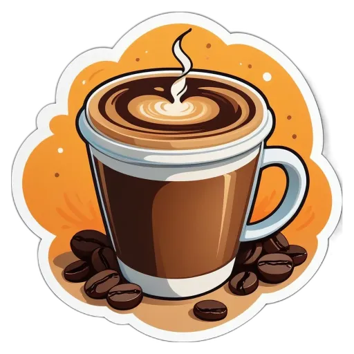 A coffee drink with a wavy cream sauce drizzled on top.