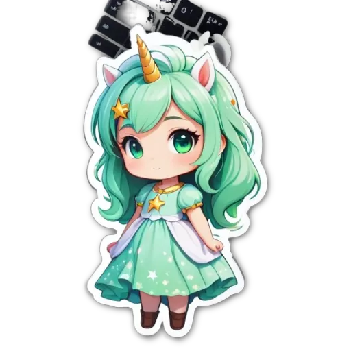 A girl with a dress that has stars on it.