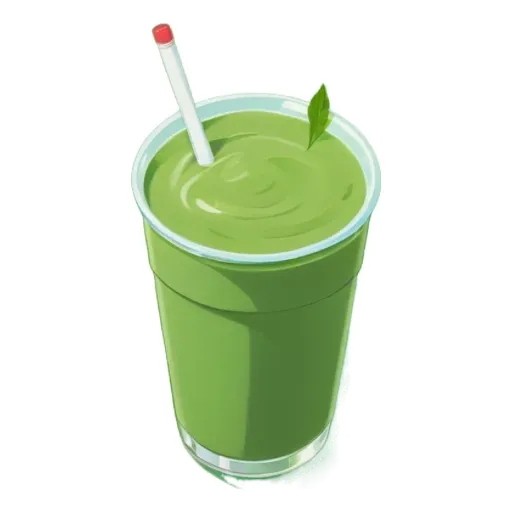 An abstract of a drink with a green color to it.
