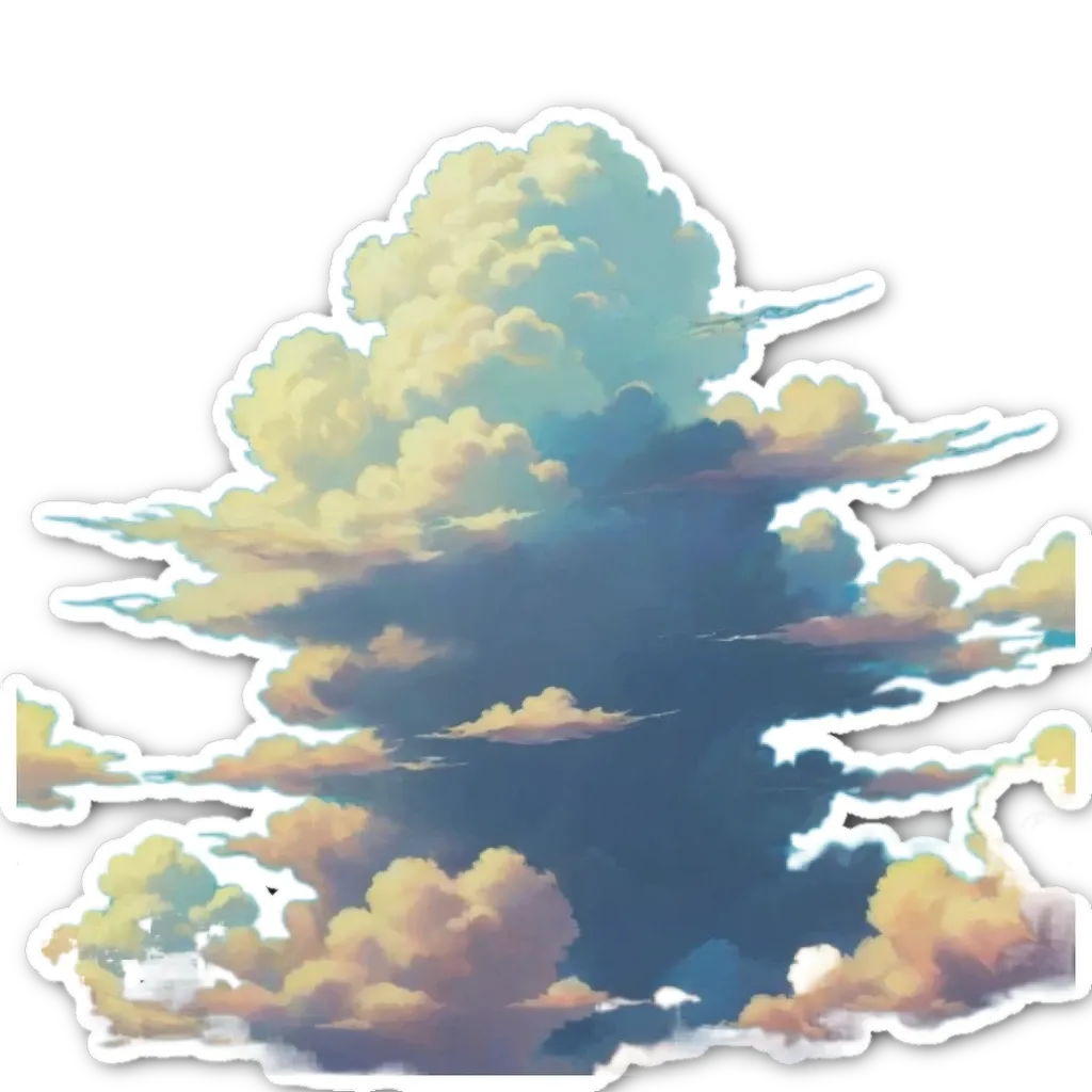 A cloud in the sky is cut off by a black border.