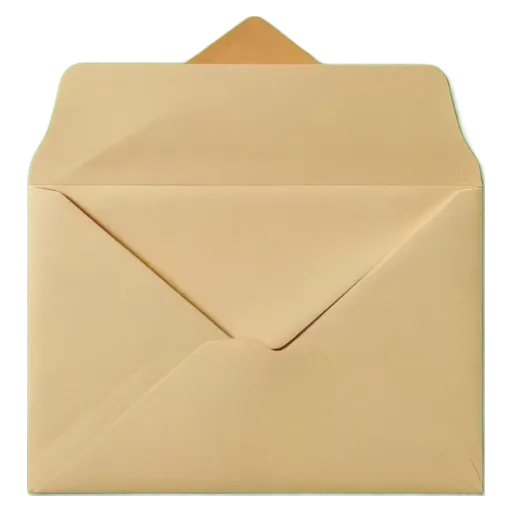 An envelope with a triangle on the top edge is empty.