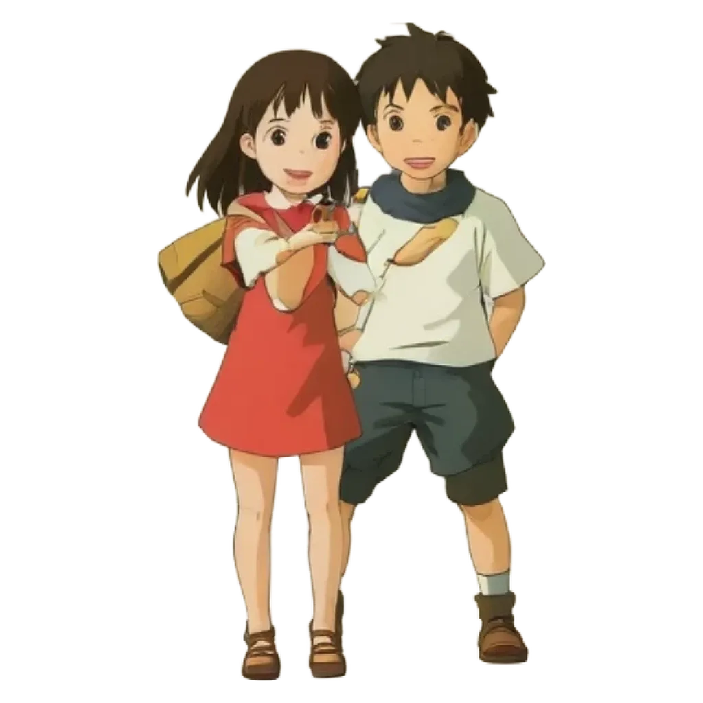 A boy and girl standing together in front of a black background.