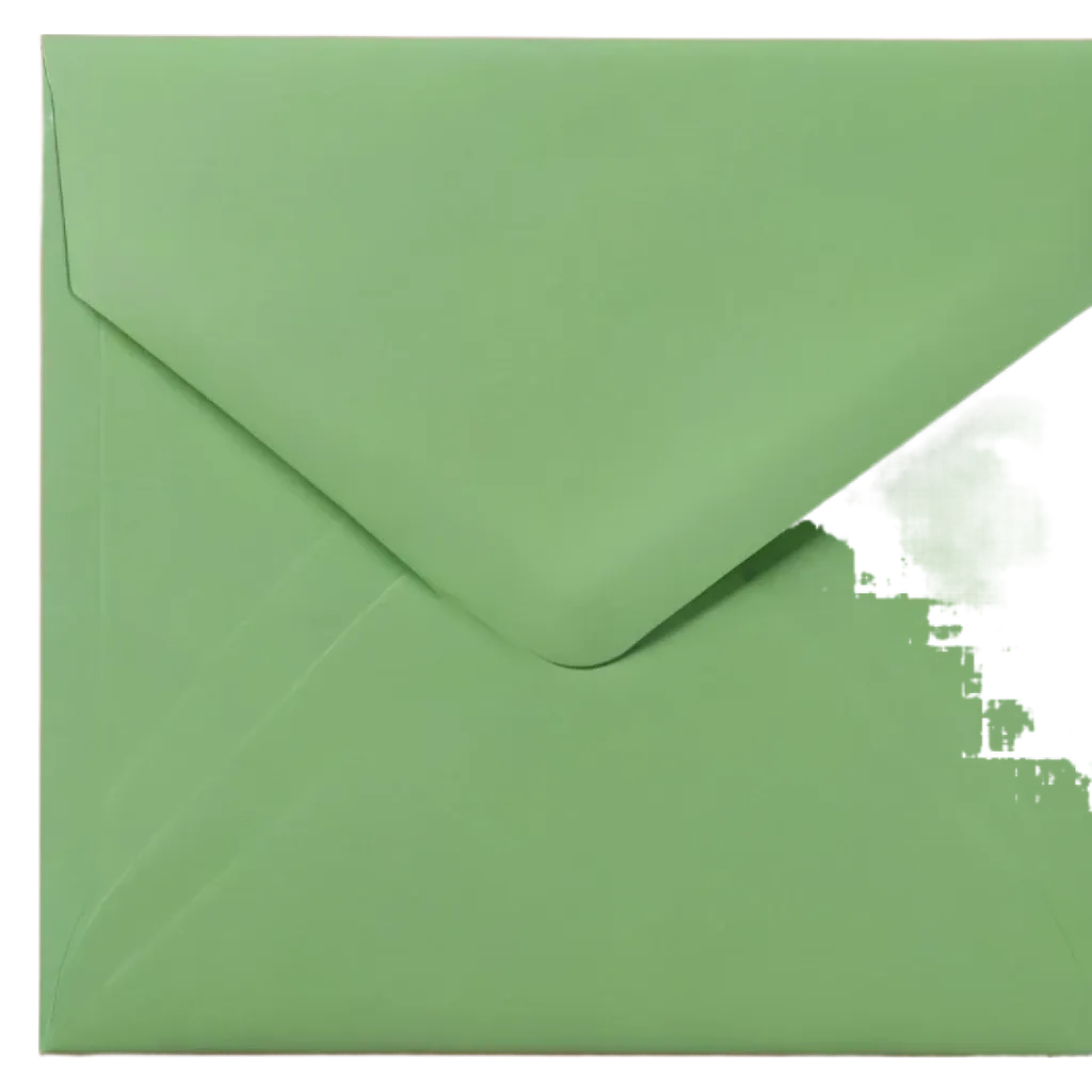 A bright green envelope with a white background.