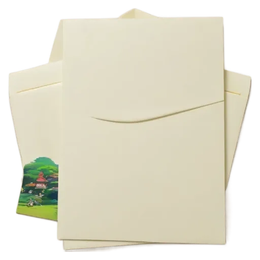 A stack of cream envelopes with a drawing of a house on the front.