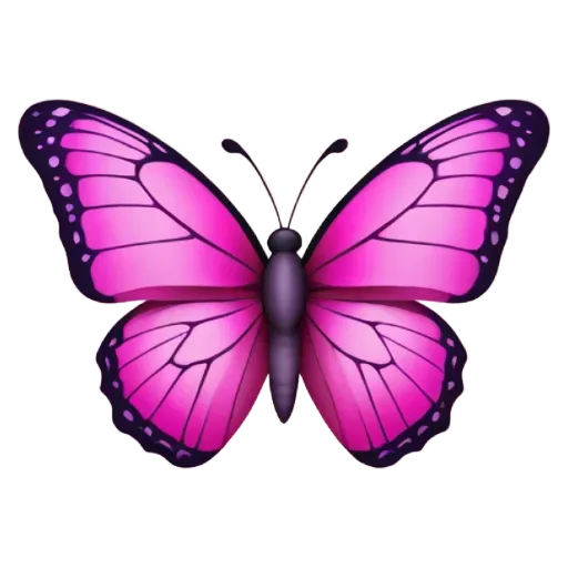 A butterfly with large pink wings is on a black background.