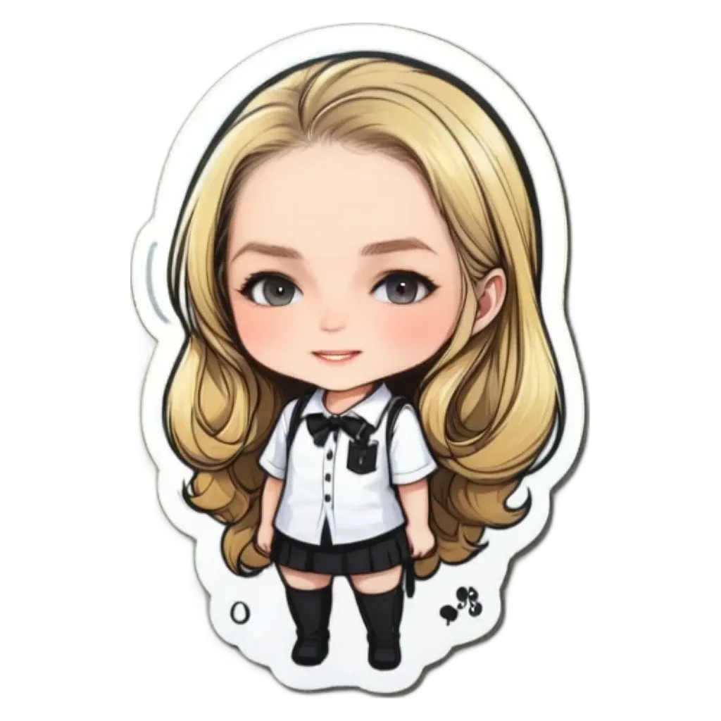 A girl with long hair and a bow in her hair is standing up.