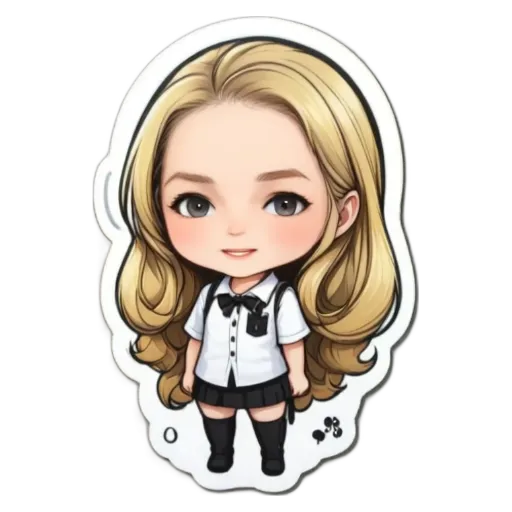 A girl with long hair and a bow in her hair is standing up.