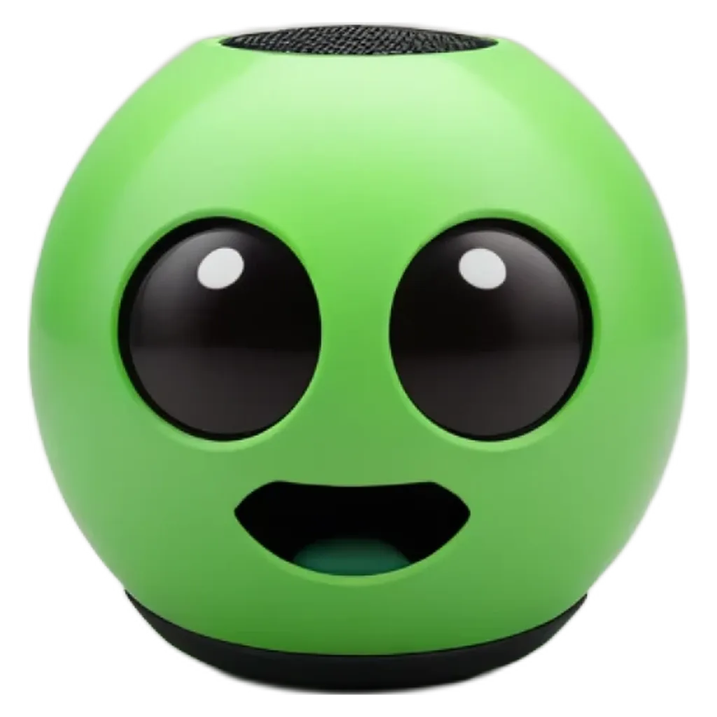 A face that is green and black with a smiley face.