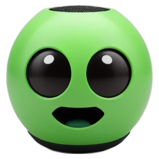 A face that is green and black with a smiley face.