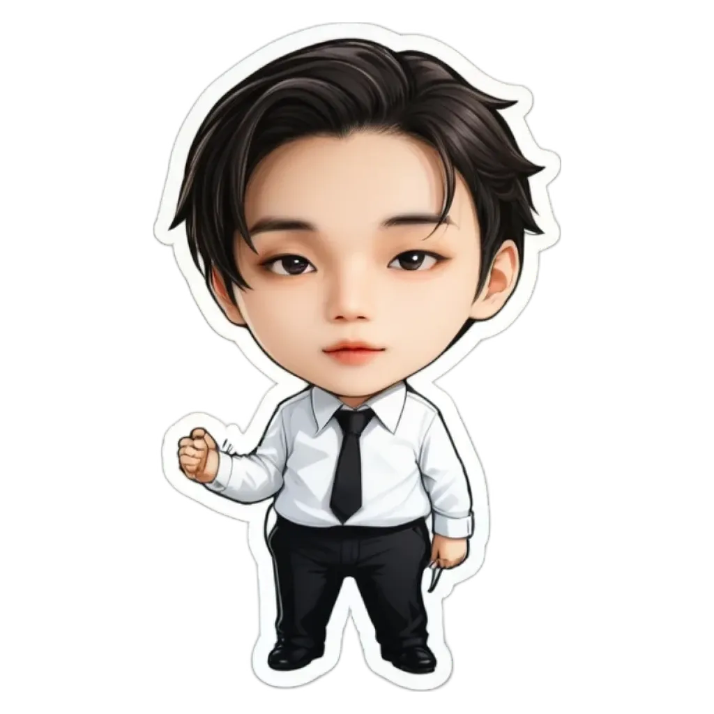 A boy is wearing a white shirt and black tie.