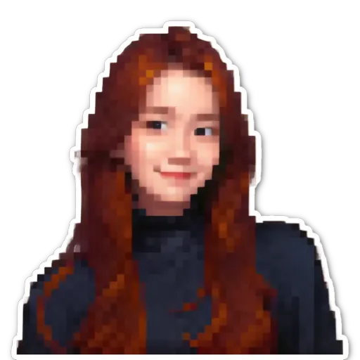 A girl with red hair in a black shirt.