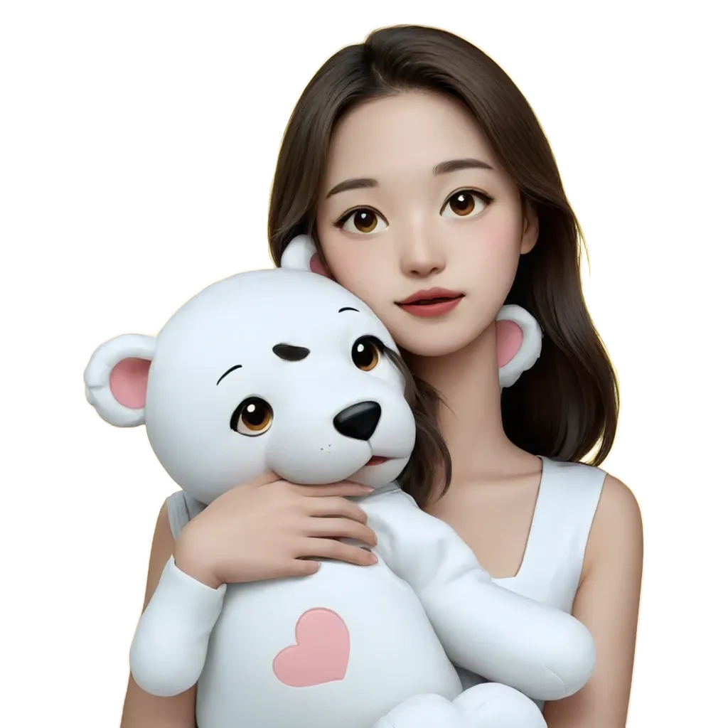 A girl holding a teddy bear with a heart on it.