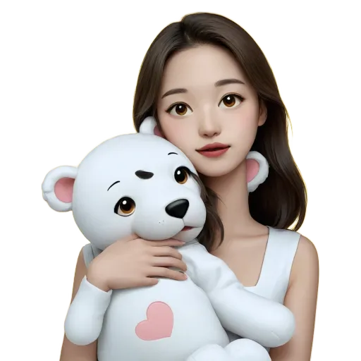 A girl holding a teddy bear with a heart on it.