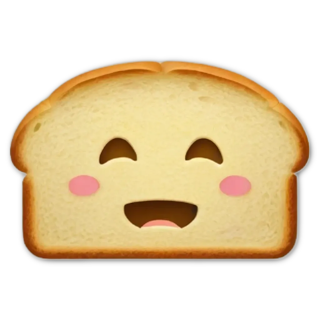 A slice of bread with a face on it that has a smiley face.