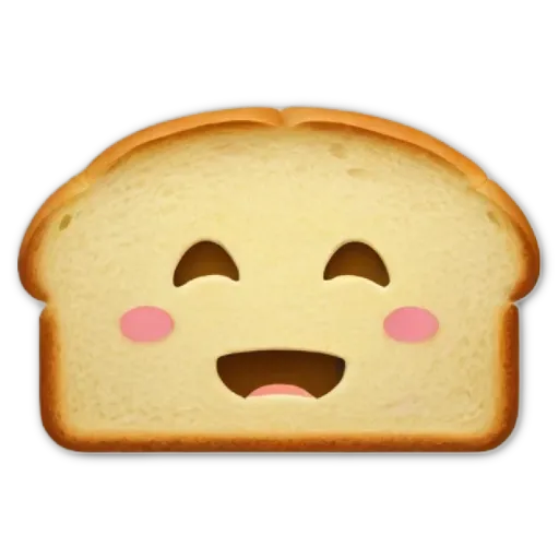 A slice of bread with a face on it that has a smiley face.