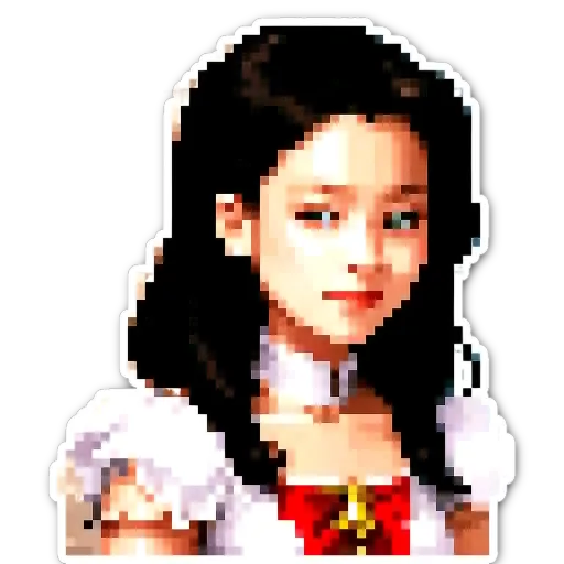 A girl in a white dress that is colored black.