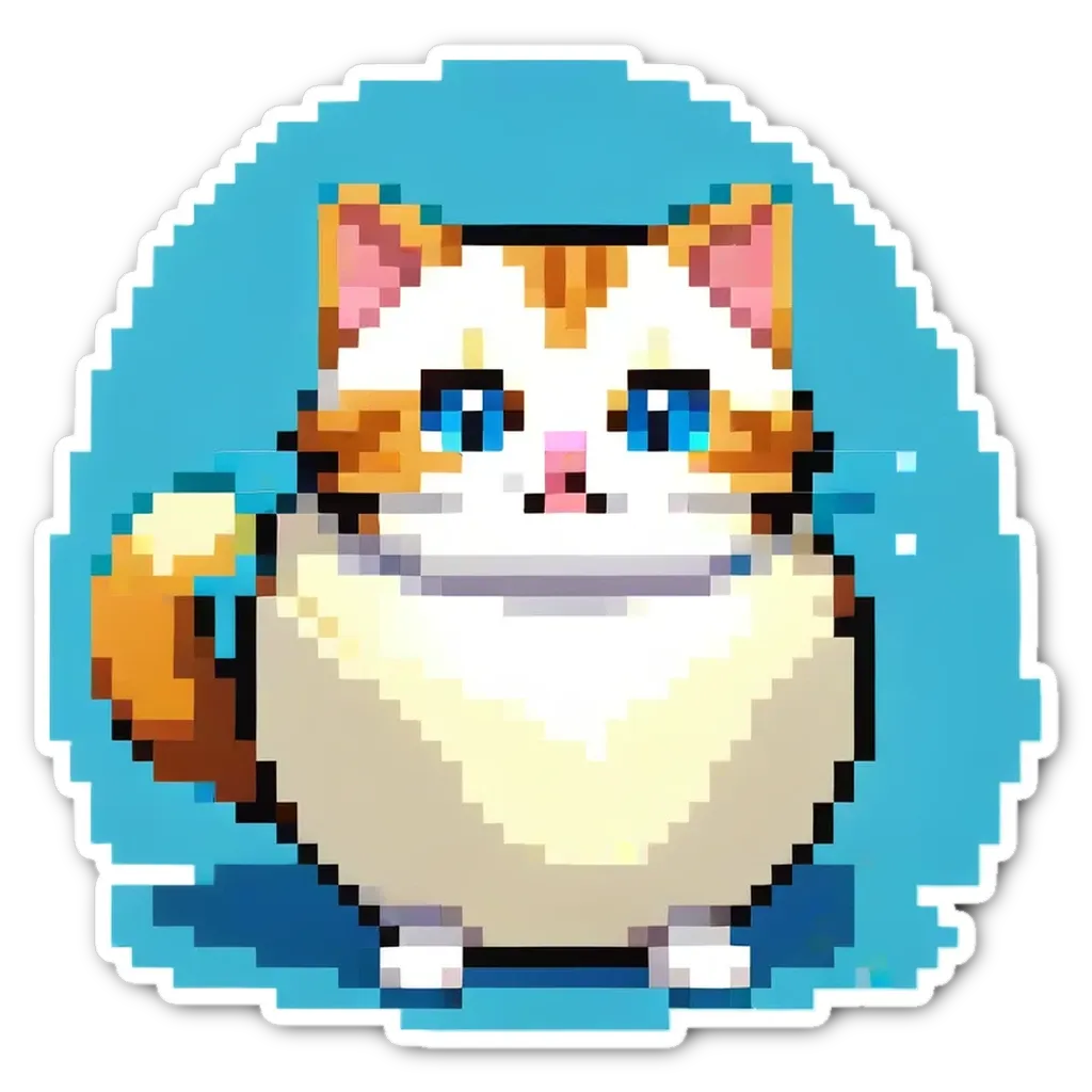 An image of a cat that is pixelated.