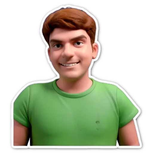 A green colored shirt with a boy in it.