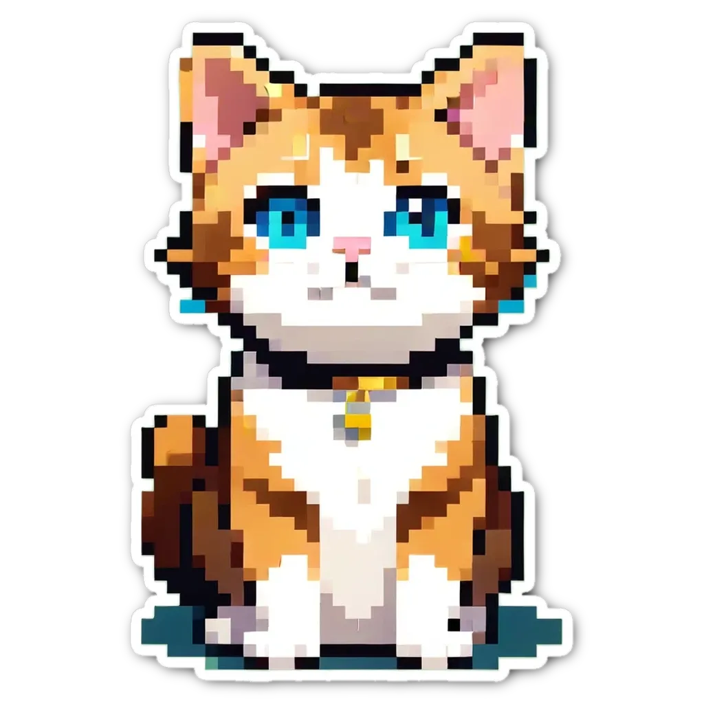 An image of a cat that is pixelated.