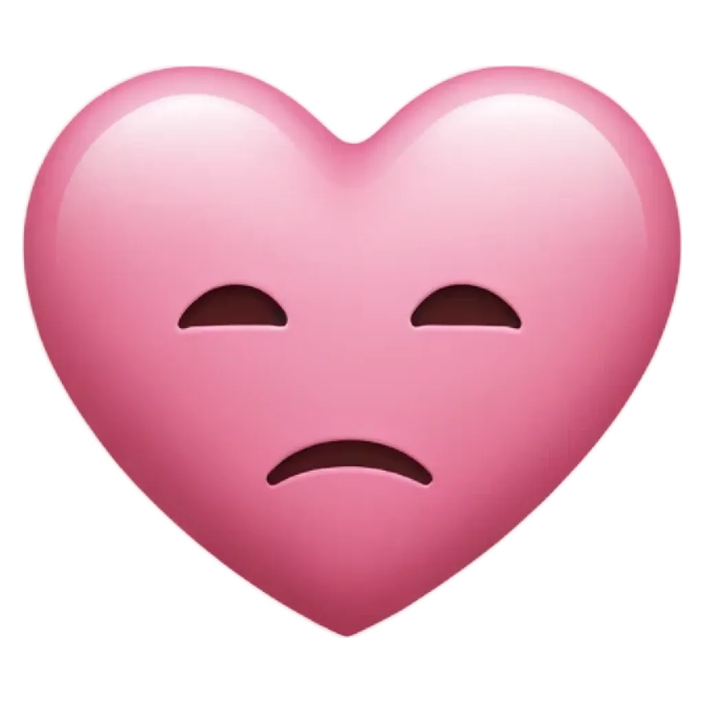 A heart emojis face with a sad expression.