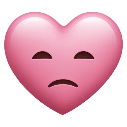 A heart emojis face with a sad expression.