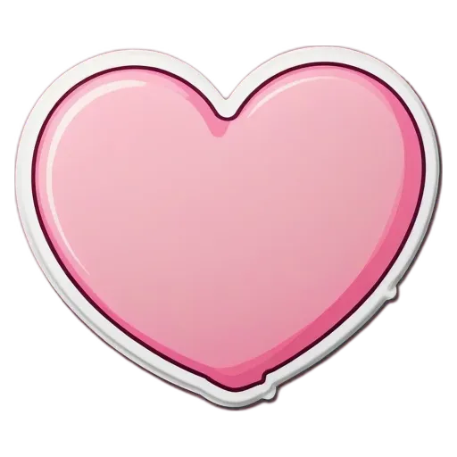 A pink heart shape sticker on a black background.