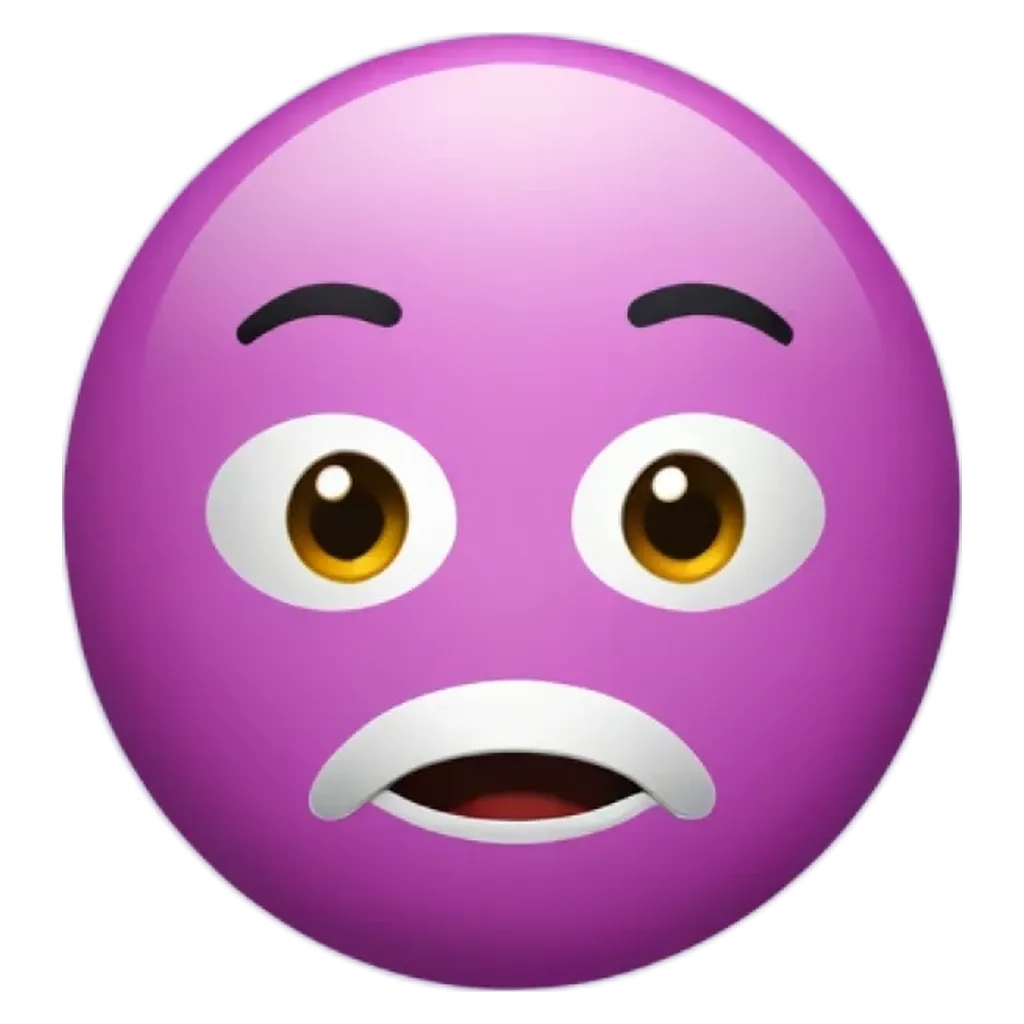 A purple emojis face that is very surprised.