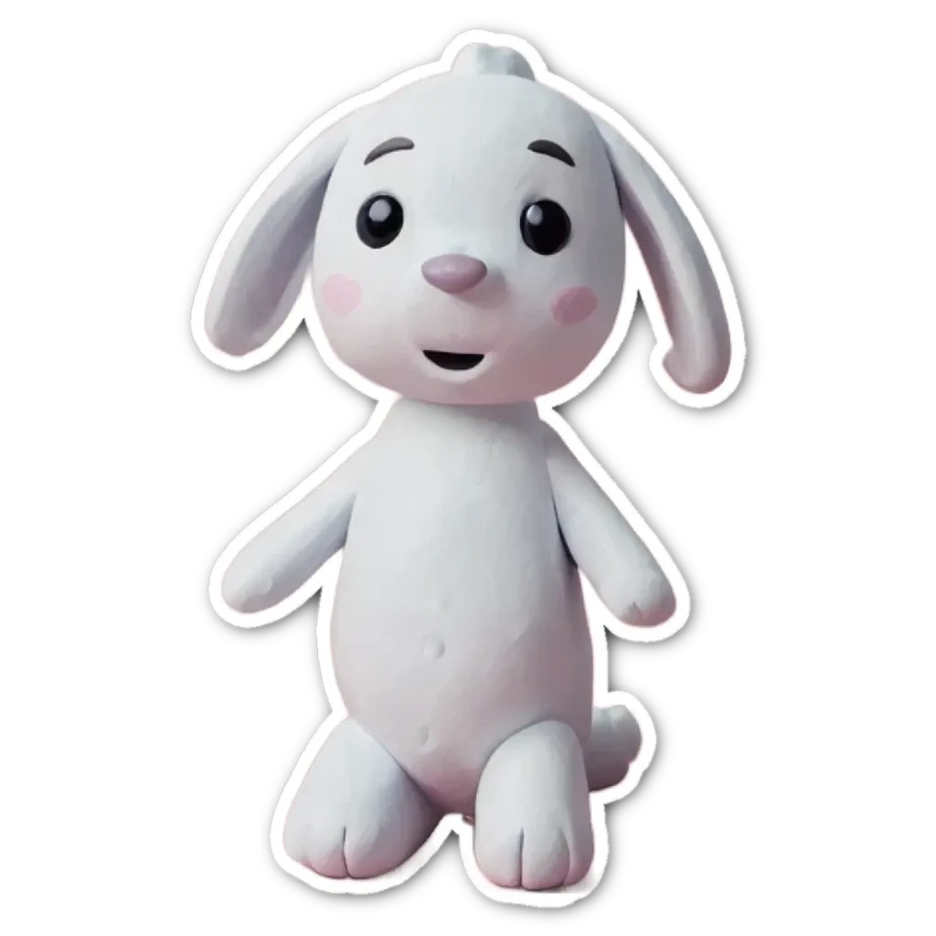 A white stuffed animal rabbit on a black background.