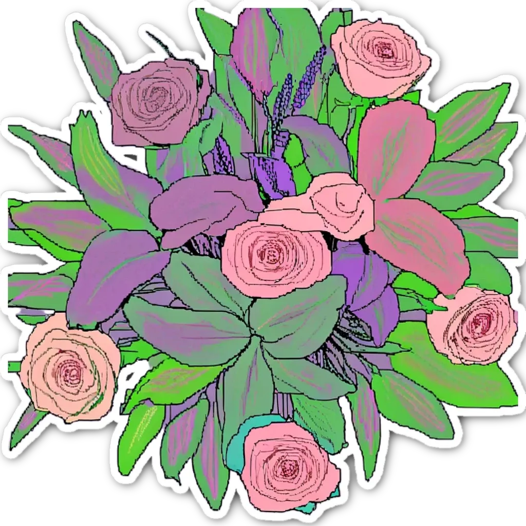 A picture of flowers that was drawn using an app.