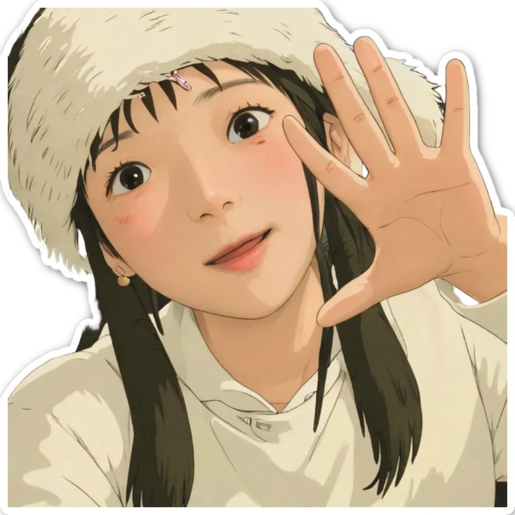 A girl is wearing a white shirt and a white hat.