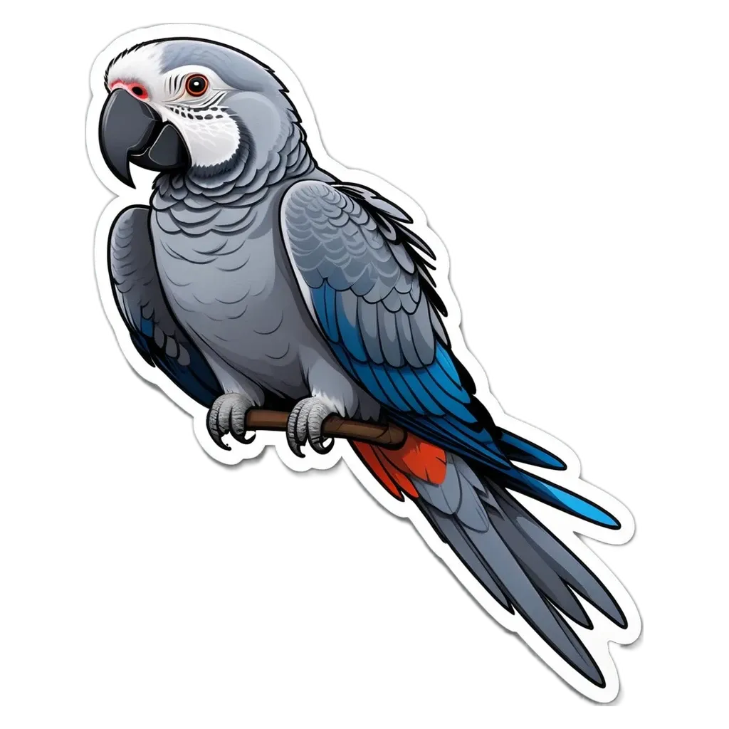 A gray and blue bird standing on a black background.