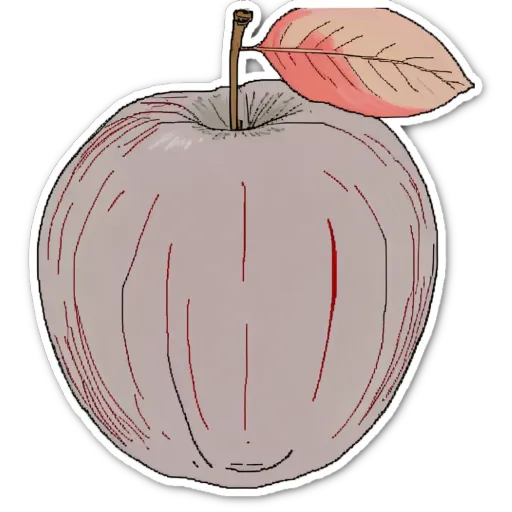 A very brief description of an apple with a stem.