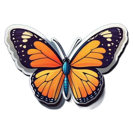 A butterfly with orange and black wings is on a black background.