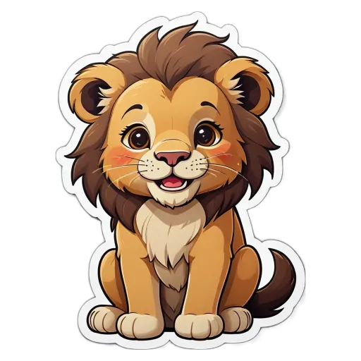 A lion with a smile on its face.